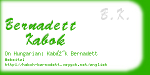 bernadett kabok business card